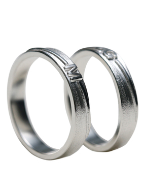 个性定制999纯银情侣名字戒指