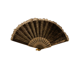 新中式古风白色蕾丝折叠扇子中国风汉服旗袍马面裙折扇女拍照道具