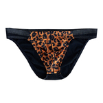 2条装男士豹纹三角内裤男款低腰性感网纱透明U凸薄款提臀男生短裤