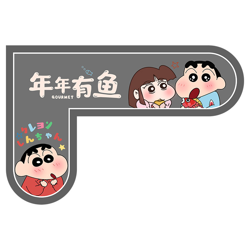 蜡笔小新L形厨房地垫防油可擦