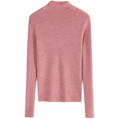 女士无缝一体精纺羊毛通勤针织衫