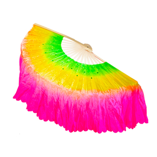 成人广场舞舞蹈跳舞表演儿童中国风双面一对左右手扭秧歌扇子加长