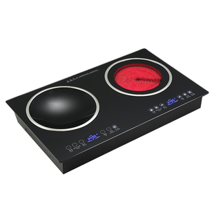 皇冠嵌入式凹面电磁炉双灶台式平凹组合镶嵌电陶炉双灶双头65x35