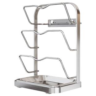 新款不锈钢厨房锅盖置物架壁挂免打孔放砧菜板收纳台面勺铲放置器