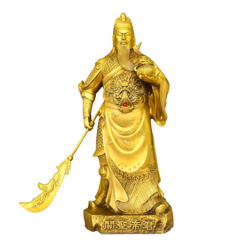 黄铜关圣帝君祝福黄铜客厅摆放