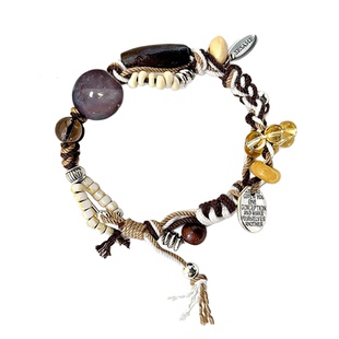 飒米SESAME春日花花紫红色玛瑙美拉德手链编织藏式手绳送女生礼物