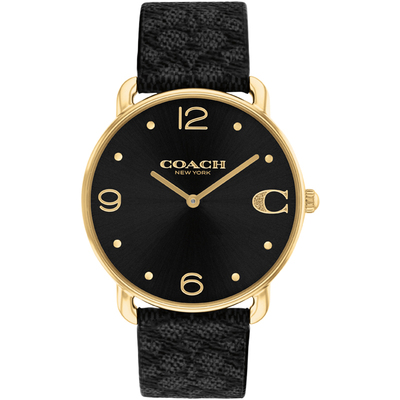 蔻驰石英简约老花压纹手表男女表