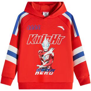 奥特曼IP|安踏儿童卫衣男童宝宝连帽套头衫2025春款小童萌趣上衣