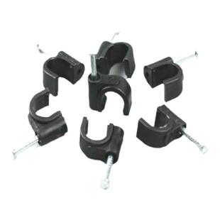 白黑色圆形钢钉线卡 电脑线管卡扣线扣网钉子 墙壁U型固定电源线