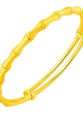 黄金色推拉可调节光圈手镯女款龙凤手环女士金手链送妈妈送女友