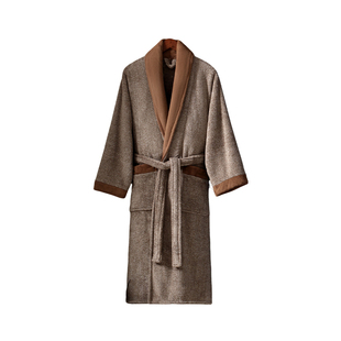 7A抗菌浴袍老钱风秋冬不掉毛吸水柔软亲肤家用情侣款成人长款睡袍
