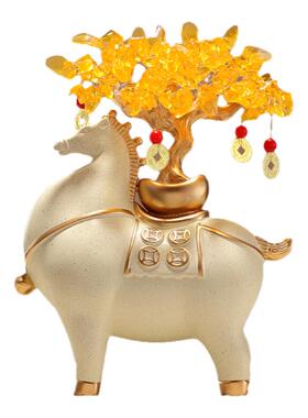 新中式马上有钱摆件办公室桌面高档摆设家居客厅装饰升职乔迁礼物