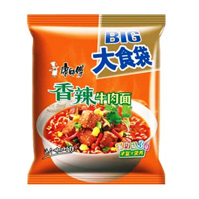 康师傅大食袋红烧牛肉面香辣牛肉面5连包方便面泡面夜宵速食批发