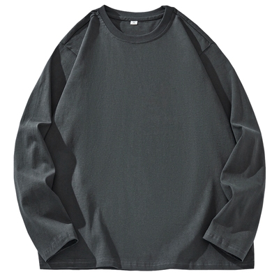 长袖美式休闲男士纯色长袖T恤