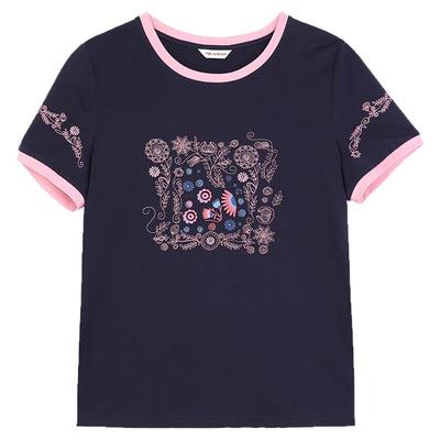 米兰登圆领时尚印花T恤女短袖