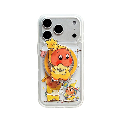 可爱吹泡泡星星人磁吸支架适用苹果17promax手机壳iphone16女新款15磨砂肤感17pro防摔16pro保护套14超好看13