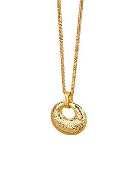 s925纯银复古拉丝金坨坨锁骨链