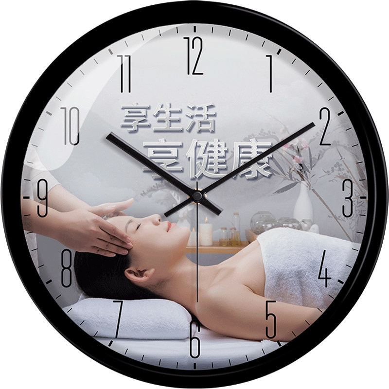 中医会所静音spa装饰简约时钟表