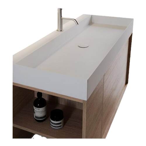 现代简约浴室柜卫生间洗漱台定制别墅高端一体超大盆洗脸洗手盆柜