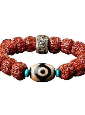 金刚菩提手串文玩五瓣三眼天珠