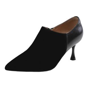 星期六优雅气质时装短靴春秋季新款职业深口单鞋细高跟尖头踝靴女