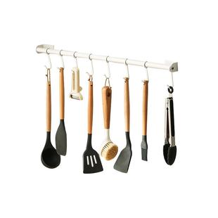 KES安象不锈钢厨房柜门挂钩免打孔橱柜门收纳抹布置物架一排挂杆