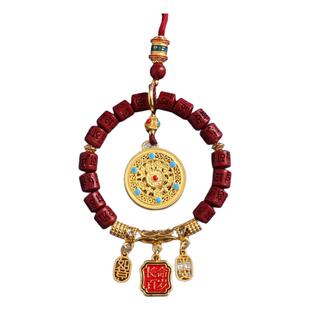 杭州灵隐官方国风朱砂车挂招财平安如意流苏挂件后视镜装饰品礼物