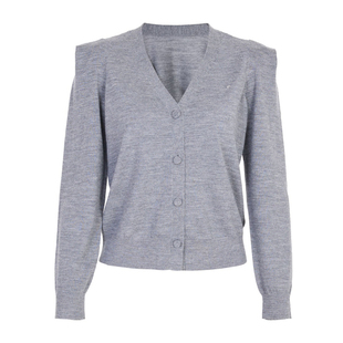 婉甸2025年秋季新品羊毛岩石灰/紫红色毛织针织开衫1243W09GL2