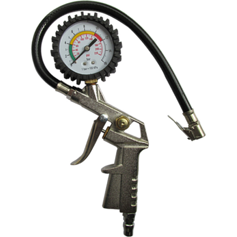 摩托车自行车轮胎充气嘴汽车充气头加气嘴接头气泵打气嘴带压力表