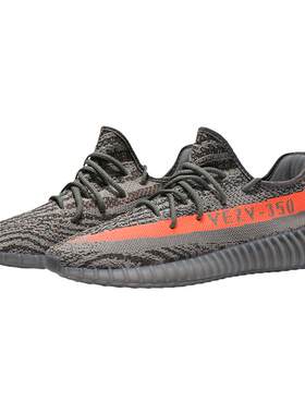 奢椰子350灰橙男鞋莆田真爆透气休闲运动og yeezy秋季网面鞋子女