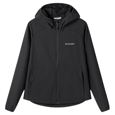 哥伦比亚女拒水防风连帽软壳衣