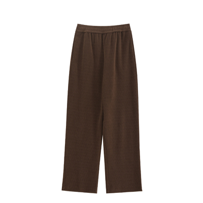 秋冬垂感加绒显瘦直筒拖地裤女潮