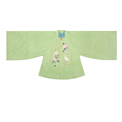 裳宫语一洲白鹭明制汉服仿妆花刺绣方领对襟补服交领袄马面裙春秋