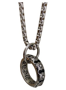 ins美式圆环潮牌戒指项链轻奢