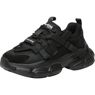 大东老爹鞋女鞋2026春季新款休闲圆头运动平底拼接系带网布0321