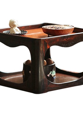 康御红紫光檀嵌缅甸花梨中式香几