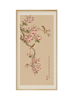 宋式美学花鸟图玄关装饰画