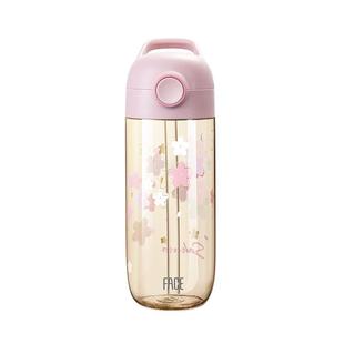 face水杯女生高颜值便携孕产妇儿童学生夏天塑料杯子耐高温吸管杯