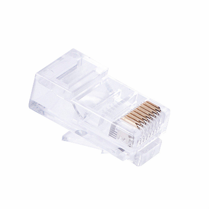 8P8C纯铜镀镍镀金超五类网络水晶头8芯网线 rj45电脑接头1盒包邮