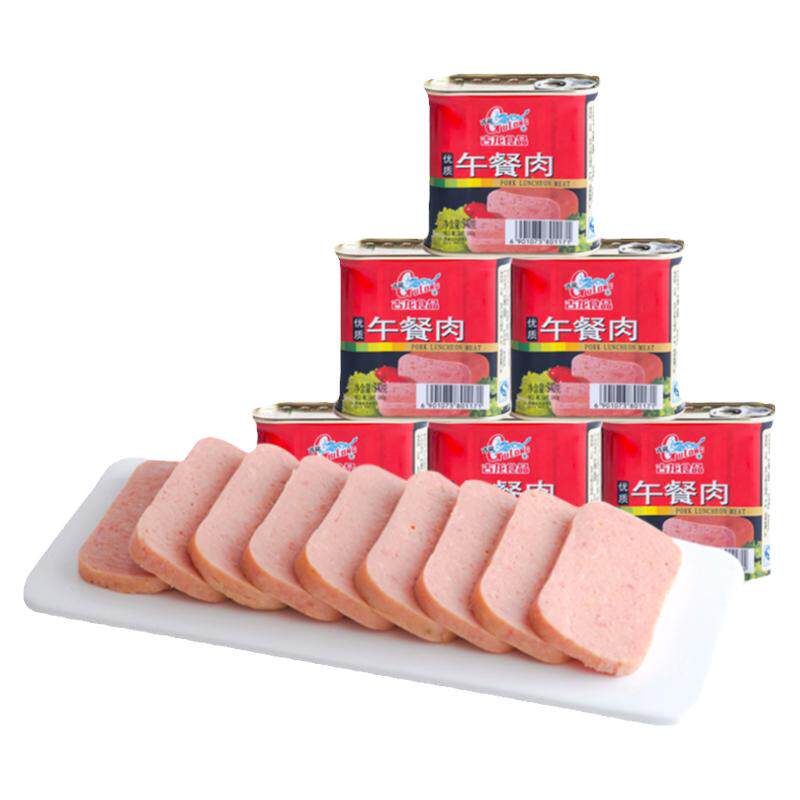 古龙食品优质午餐肉罐头340g夹三明治速即食火锅食材香肠肉年货