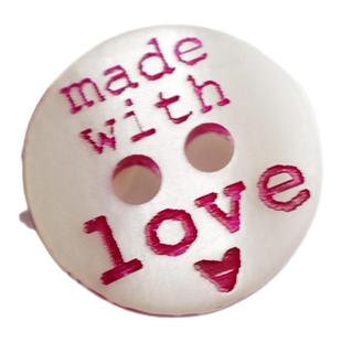 12mm多1颗价英国Textile Garden灵动水光made with love爱心纽扣