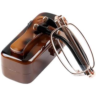 折叠老花镜便携超轻男士小巧随身高清老人水晶玻璃镜片老光眼镜女