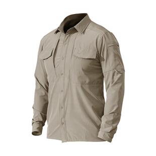 执政官速干战术衬衫男士春夏户外长袖衬衣弹力通勤作训上衣多口袋
