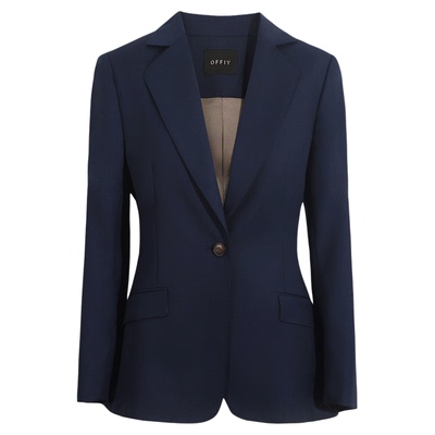 高级羊毛定染蓝职业气质西装套装