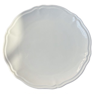 ins白色陶瓷盘子家用菜盘法式复古花边下午茶点心盘餐盘甜品早餐