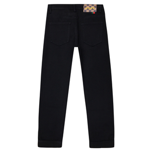 秋季九分黑色牛仔裤男2024新款直筒宽松修身小脚纯黑长裤秋冬款