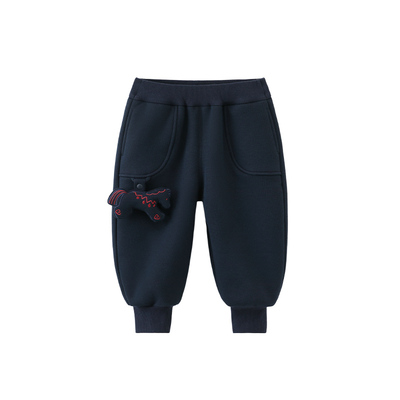 齐齐熊男童卫裤520G羊驼绒冬款