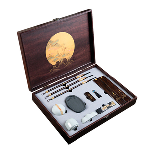 文房四宝礼盒套装笔墨纸砚全套毛笔专业级镇纸镇尺端砚成人书法练习专用国画高档精品成人送礼礼物