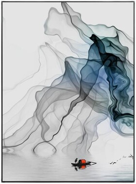 栌苡现代客厅沙发背景墙三联画