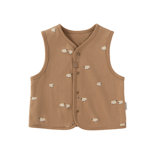 babylove【纺软织柔】宝宝马甲春秋纯棉上衣婴儿百搭坎肩洋洋得意